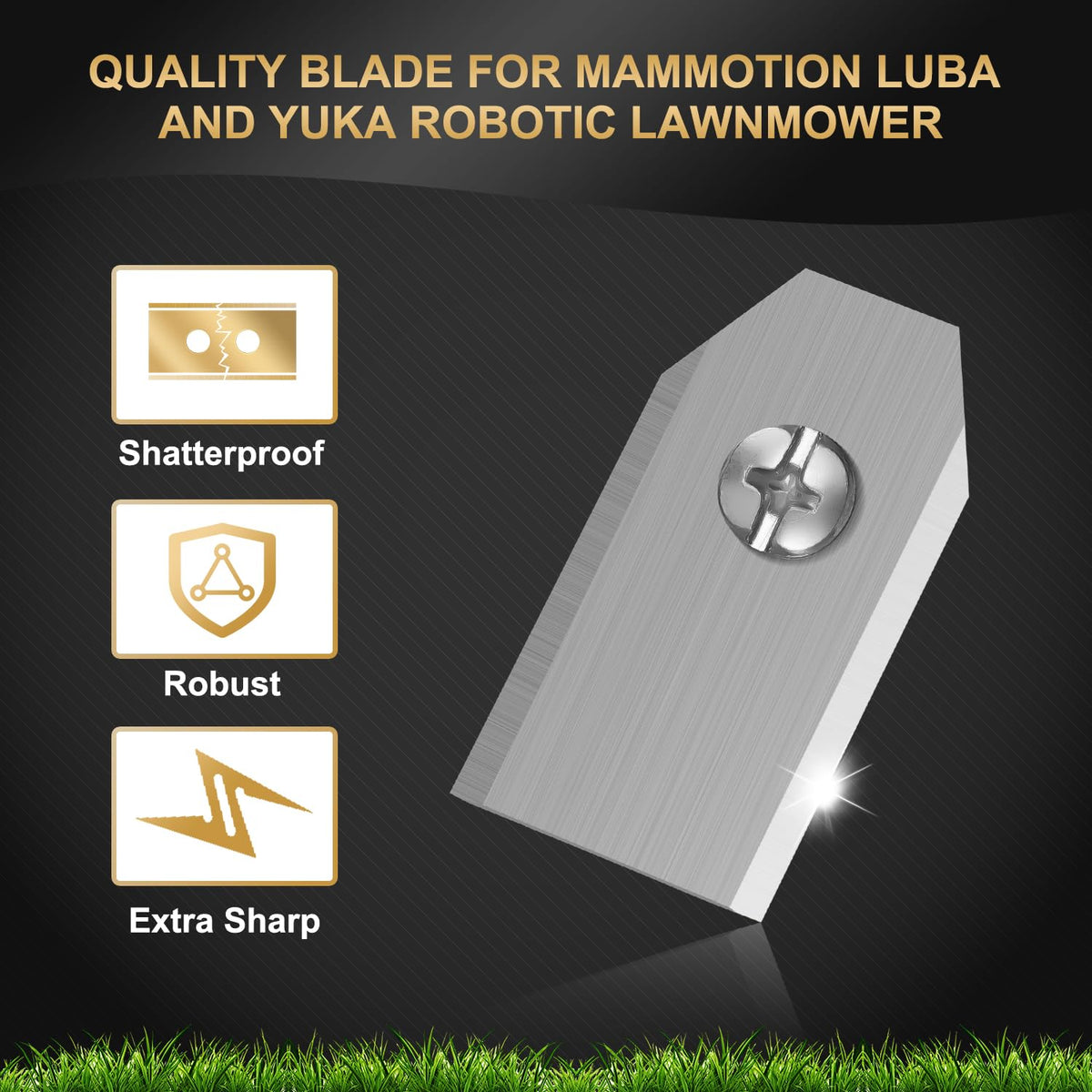 FourShow premium stainless steel blades for durable, rust-resistant mowing performance.