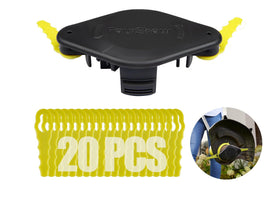FourShow quickload bladed trimmer head shown for fast blade changes and reduced downtime