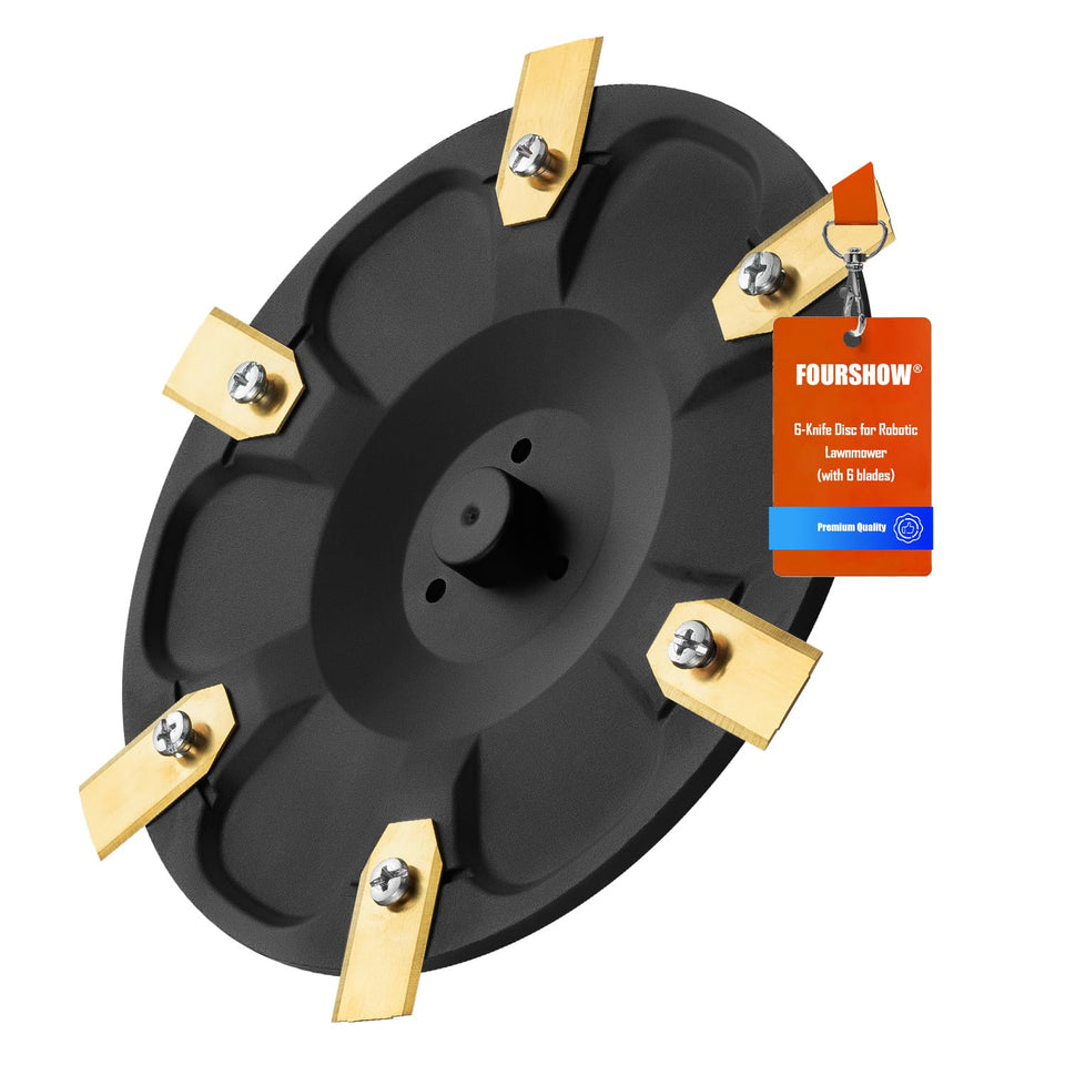 FourShow 6-blade disc mounted on Navimow i105N for a cleaner, more even cut.