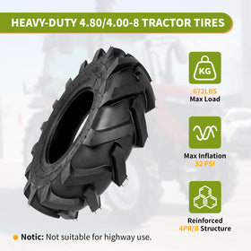 Fourtry set includes gloves and tires ready for heavy-duty tasks.