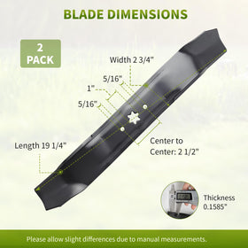 Fourtry blades compatible with Troy-Bilt Tuffy 38-inch decks for versatile replacement