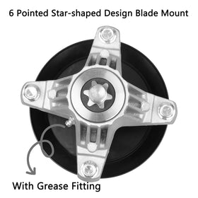 Fourtry 918-06991 greaseable spindle with grease fitting for maintenance.