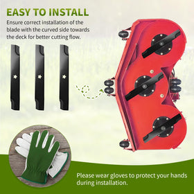 Fourtry easy-installation blades enable quick, safe mower blade replacement.