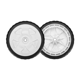 Fourtry front wheel Toro 22-inch recycler pair improves traction on slick grass