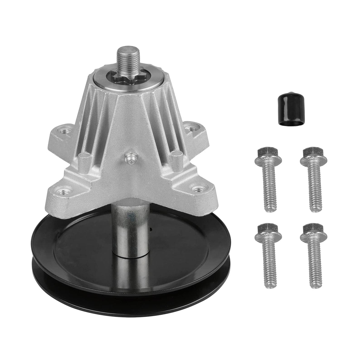 Fourtry greaseable spindle 918-06991 ready for 42-inch Troy-Bilt Pony decks.