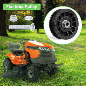 Fourtry idler improves belt tracking for smoother mowing.