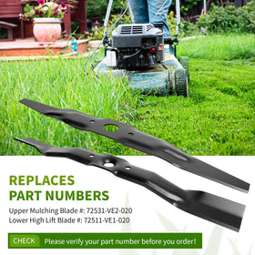 Fourtry lower blade 72511-VE1-020 ideal for bagging clippings and dense yard debris