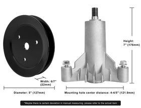 Fourtry five-inch pulley diameter supports smooth blade rotation and belt wear.