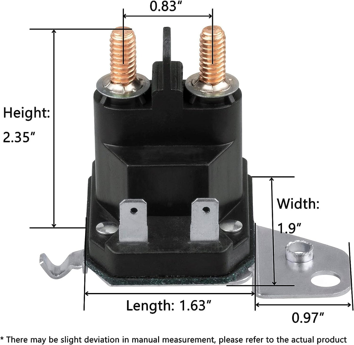Fourtry 725-06153A solenoid shown for XT2 lawn mower mounting.