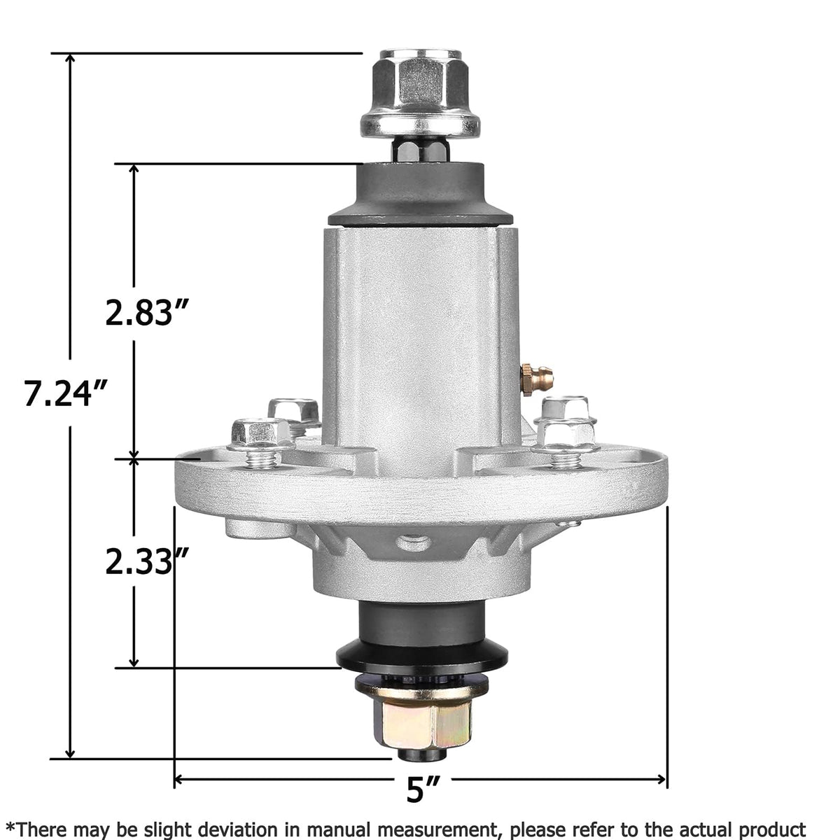 Fourtry spindle assembly for Deere LA115 mower with easy swap design.