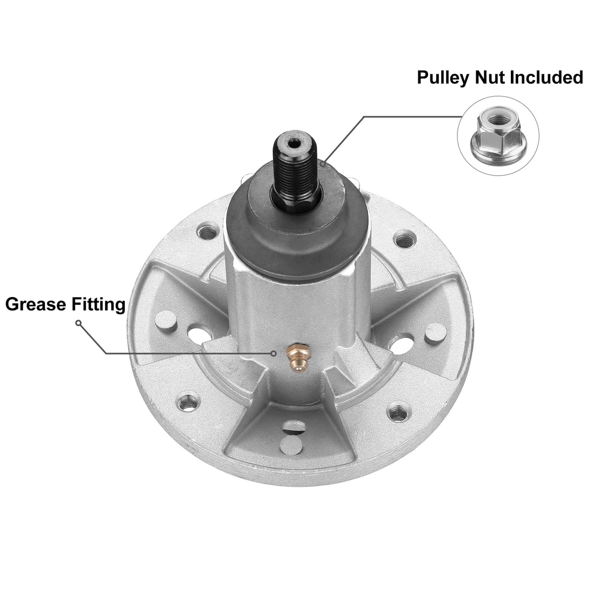 Fourtry spindle assembly for Deere LA125 mower enabling smooth operation.
