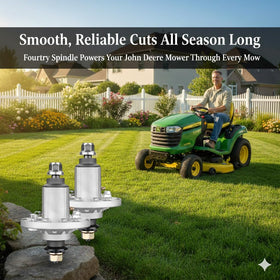 Fourtry spindle assembly for Deere Z355 mower offers dependable replacement.