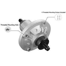 Fourtry spindle assembly for John Deere D140, compatible with multiple engine series.