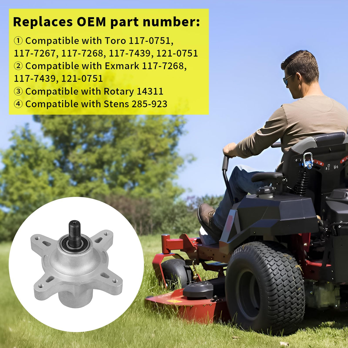 Fourtry spindle replacement for Toro/Exmark decks simplifies maintenance