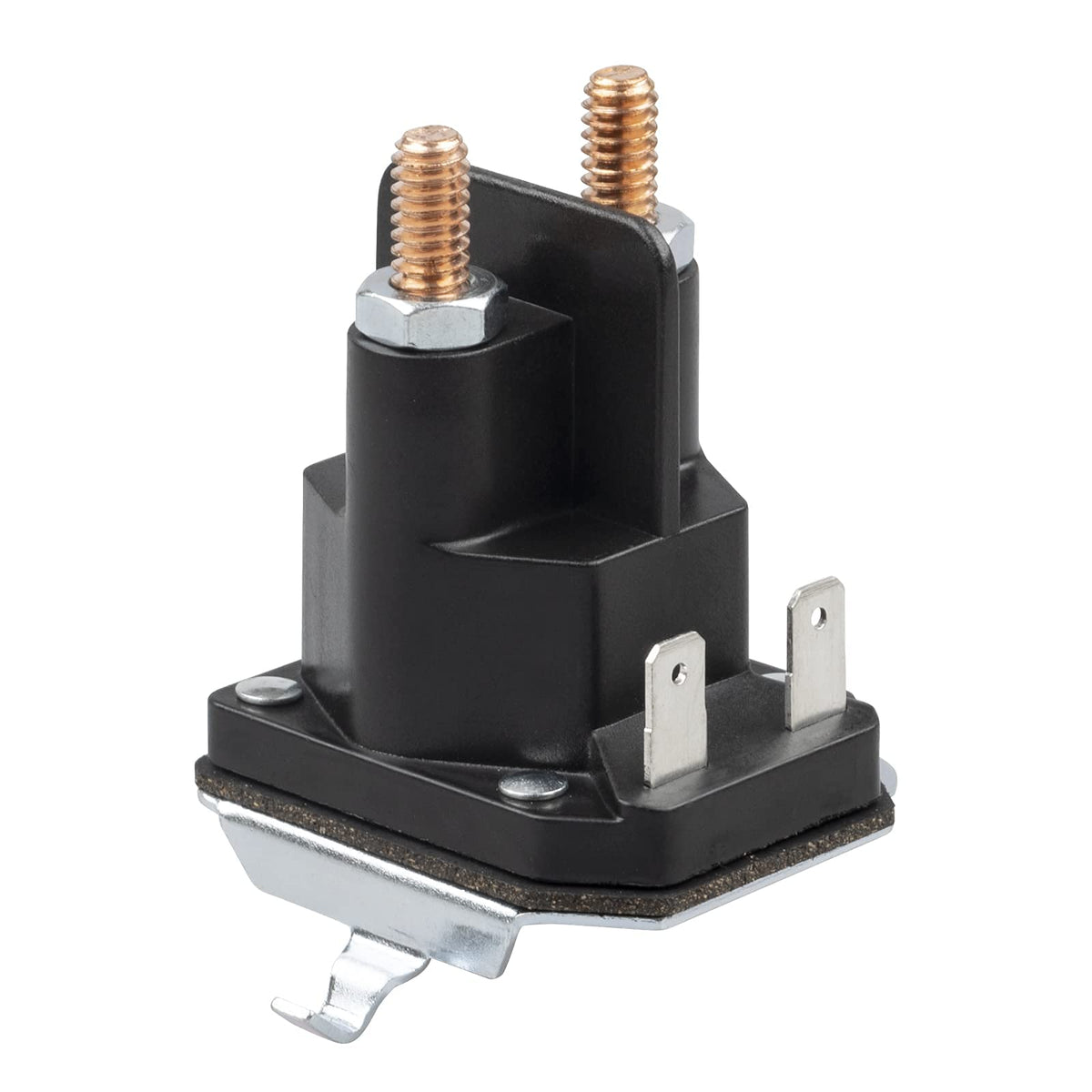 12V dual-pole solenoid with 1/4 inch studs for riding mowers.