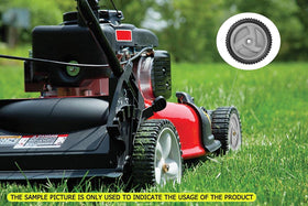 Fourtry front wheels enhance mowing control and traction.