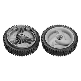 Two-pack front wheels set provides balanced, even wear.