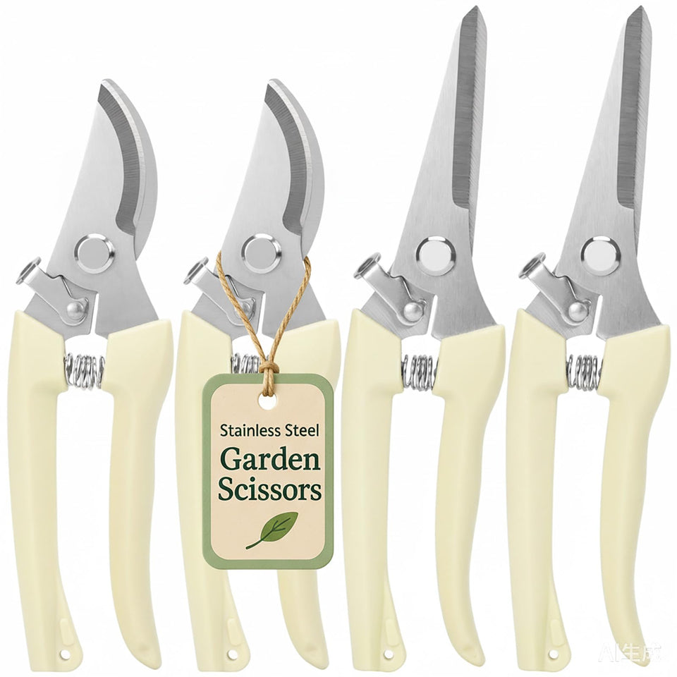 FOVCENT pruning shears close-up reveals rust-resistant blades for precise cuts