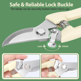 FOVCENT pruning shears safety lock engaged to prevent accidental injuries