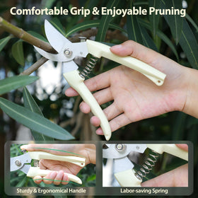 FOVCENT pruning shears serrated blade grips branches for smoother trimming