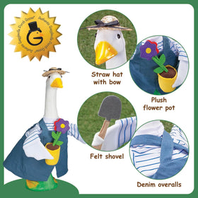 Fits a large 23-inch goose statue for an in-theme seasonal display.