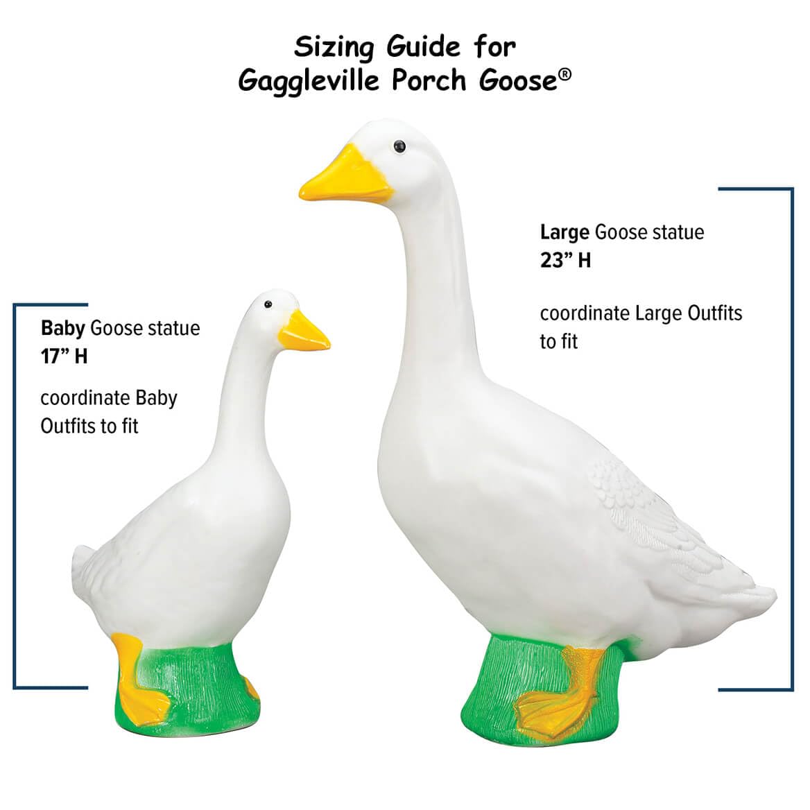Fox Valley Traders Gaggleville Hippie Goose Outfit brushed tricot fabric for year-round wear