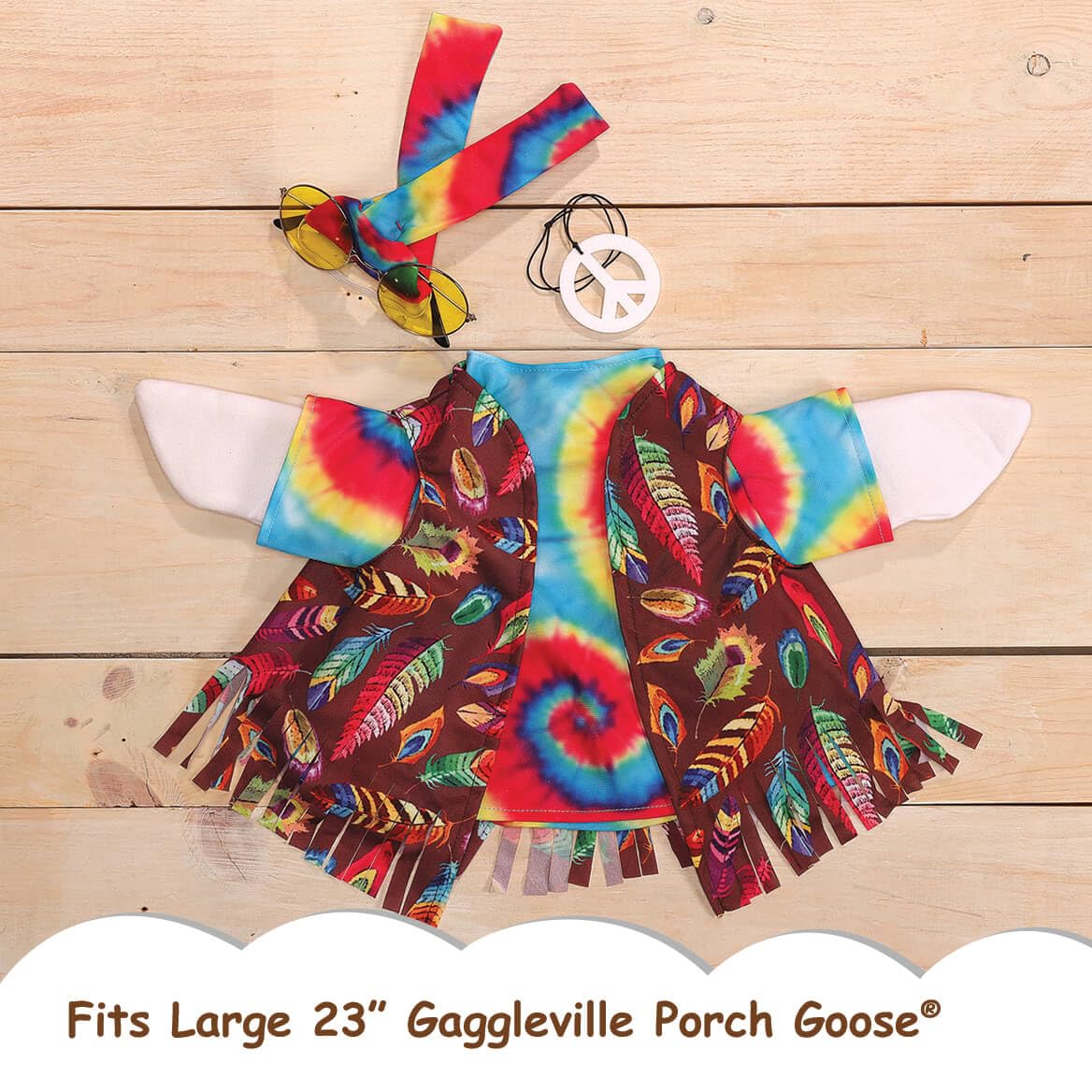 Fox Valley Traders Gaggleville Hippie Goose Outfit fringe vest adds carefree flair