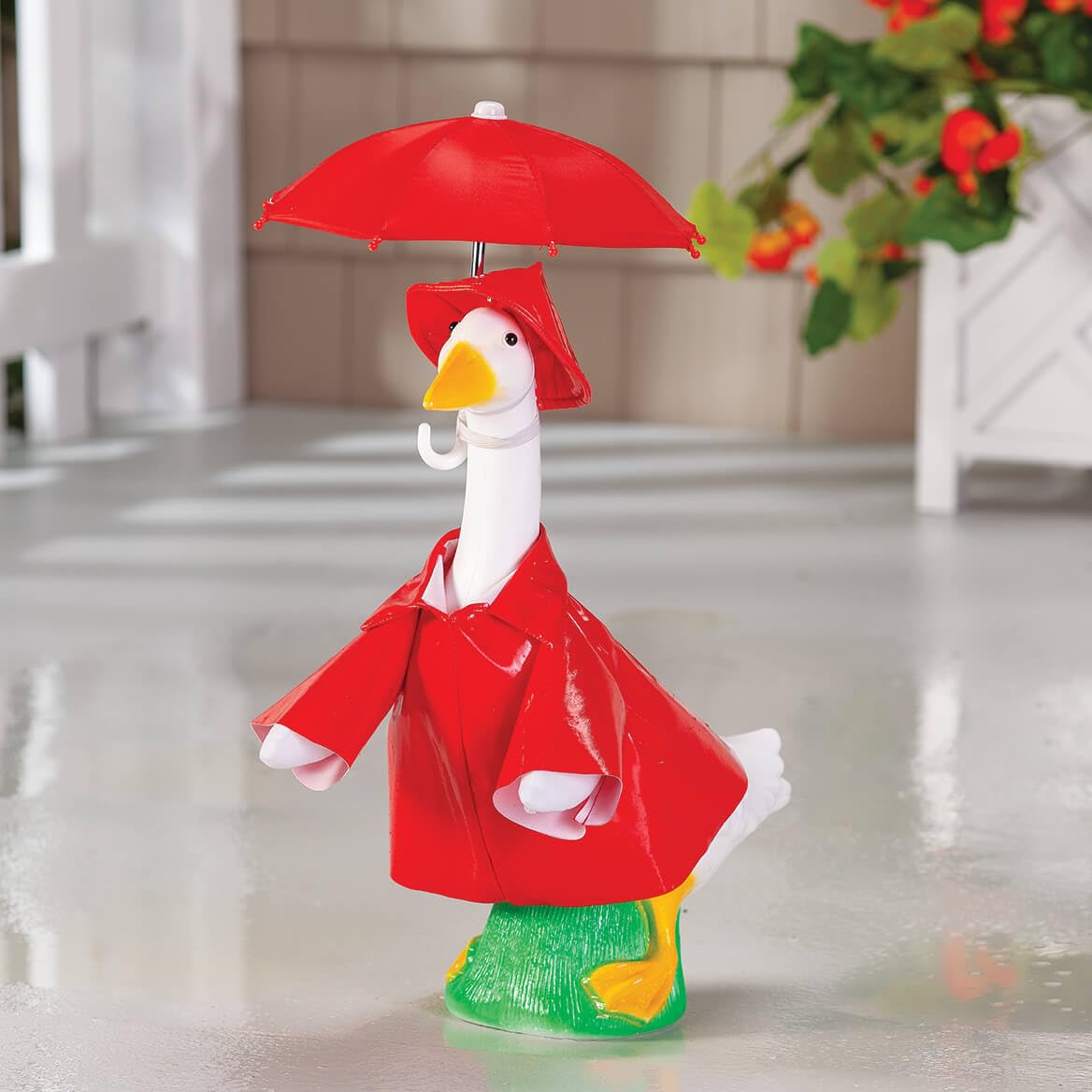 Gaggleville raincoat hat detail adds weather-ready style.