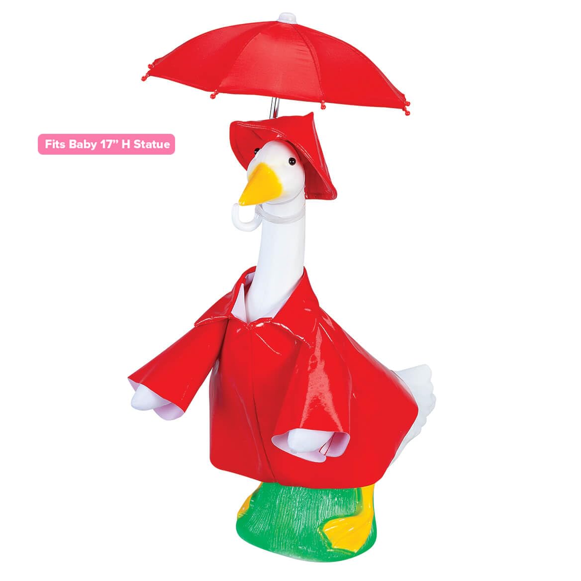 Red slicker close-up showing durable polyurethane and bold color.