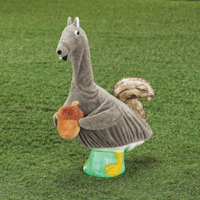 Gaggleville Squirrel Outfit in yard setting, playful curb appeal