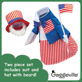Fox Valley Traders Gaggleville Uncle Sam Goose Outfit decorative patriotic costume for large statues.