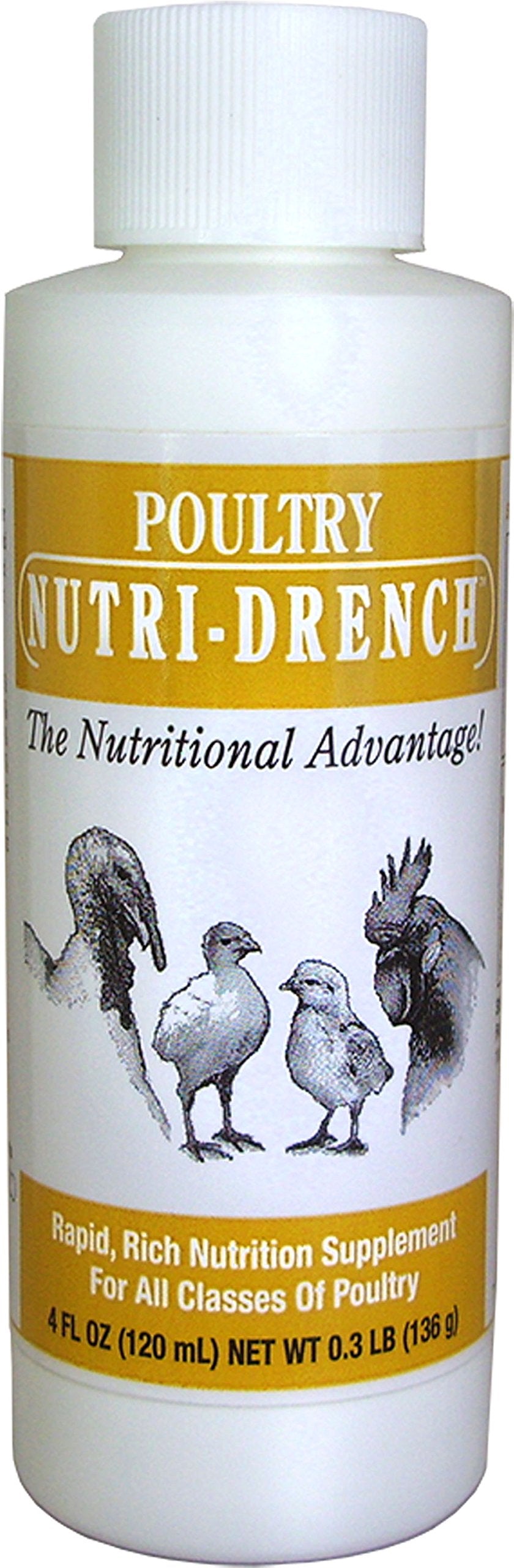 FOXCUP Poultry Nutri-Drench bottle pour supports immune health and appetite in poultry