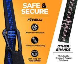Foxelli XL tree attachment loops ready for secure anchoring.