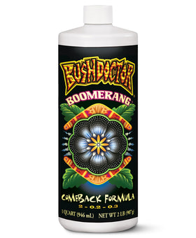 FoxFarm Boomerang bottle shown ready for root zone support and quick nutrient uptake.
