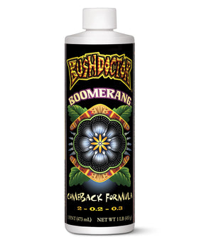 FoxFarm Bush Doctor Boomerang bottle close-up ready-to-use root recovery.