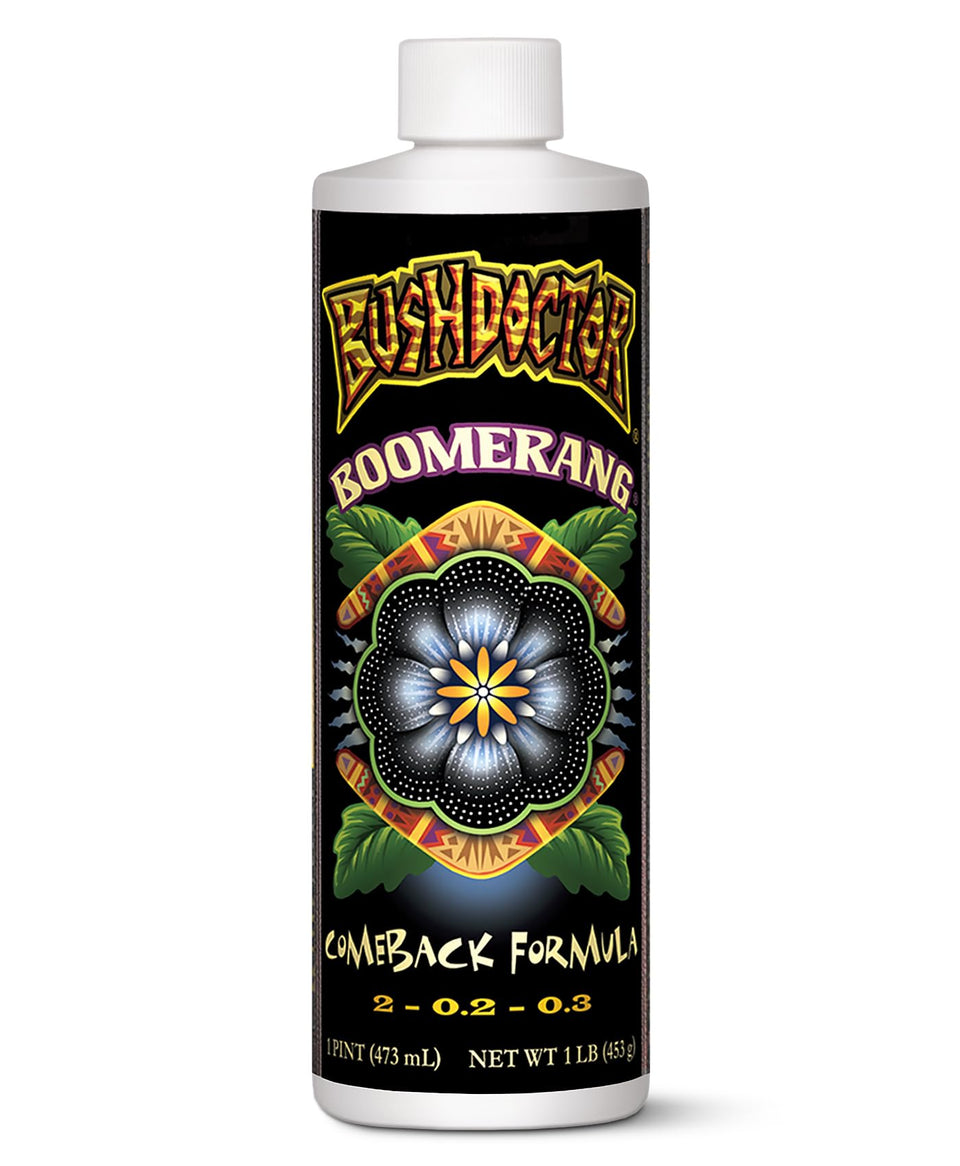 FoxFarm Bush Doctor Boomerang bottle close-up ready-to-use root recovery.