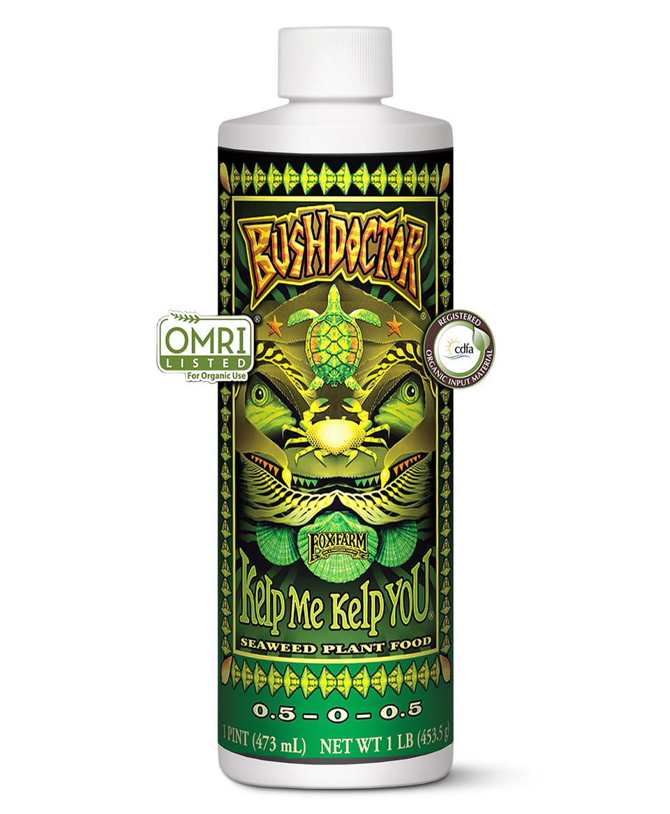 FoxFarm Bush Doctor Kelp Me Kelp You bottle for easy soil feeding.