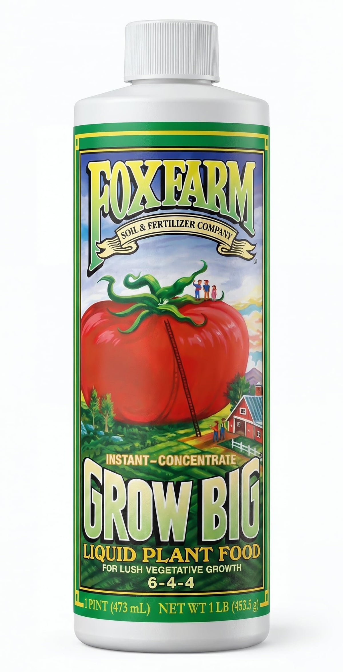 FoxFarm Grow Big bottle pour supports quick nutrient uptake and lush growth.