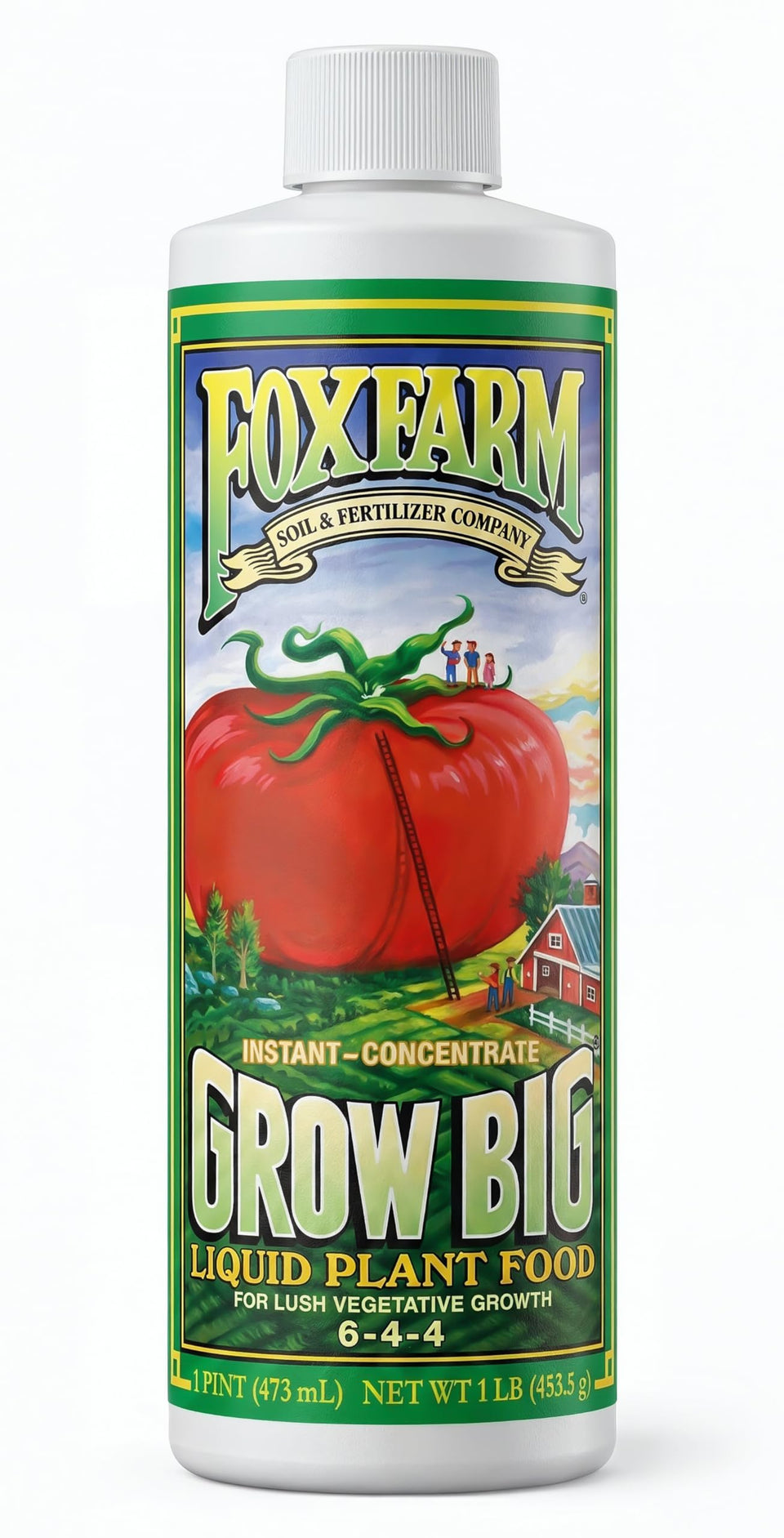 FoxFarm Grow Big bottle pour supports quick nutrient uptake and lush growth.