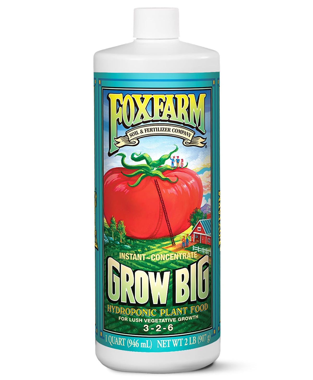 FoxFarm Grow Big Hydroponic bottle pour for precise feeding in veg growth