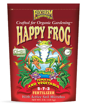 FoxFarm Happy Frog fertilizer bag top view enhances soil nutrition for healthy plants