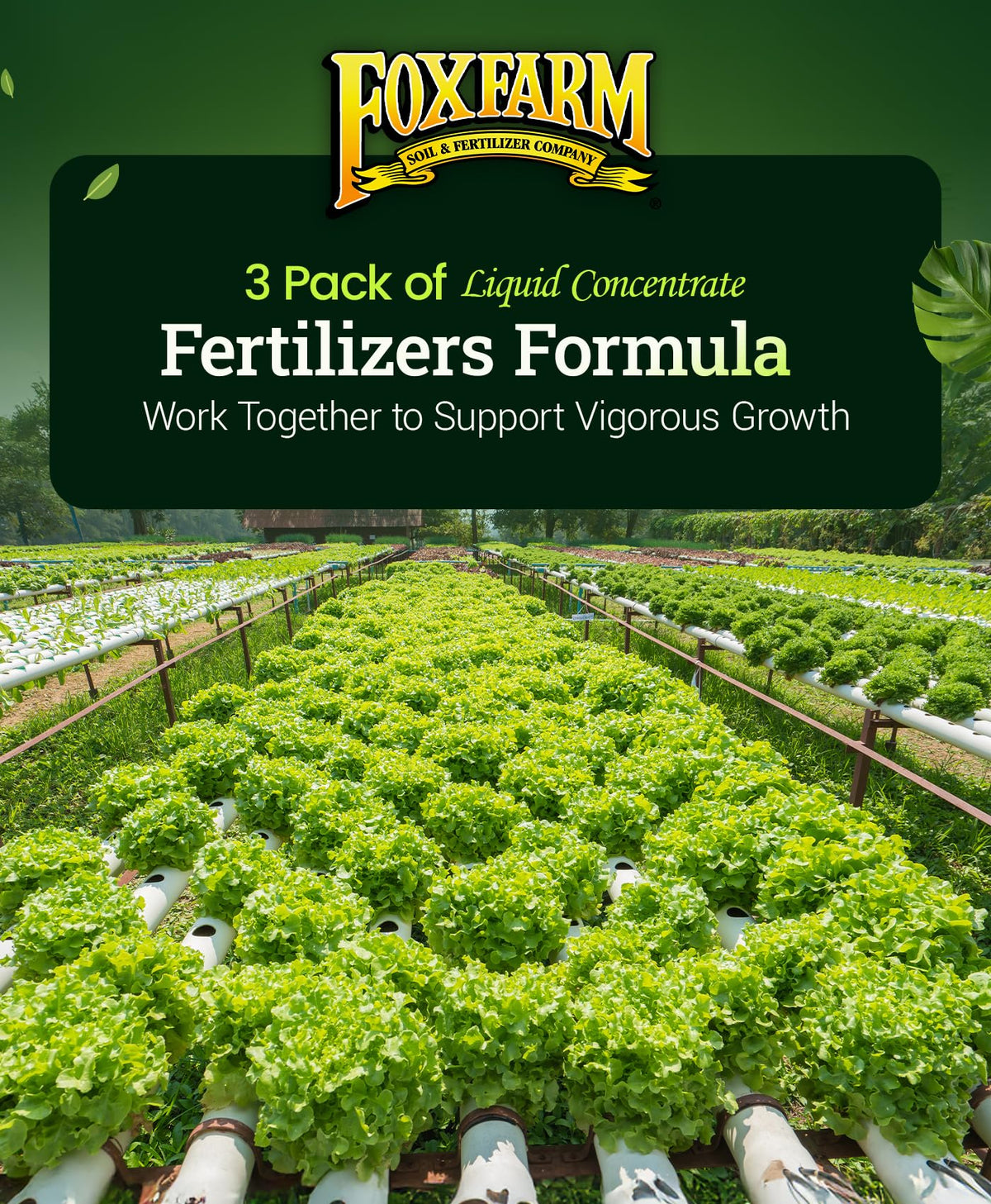 FoxFarm Hydro Liquid Trio greenhouse-tested formula supports consistent results