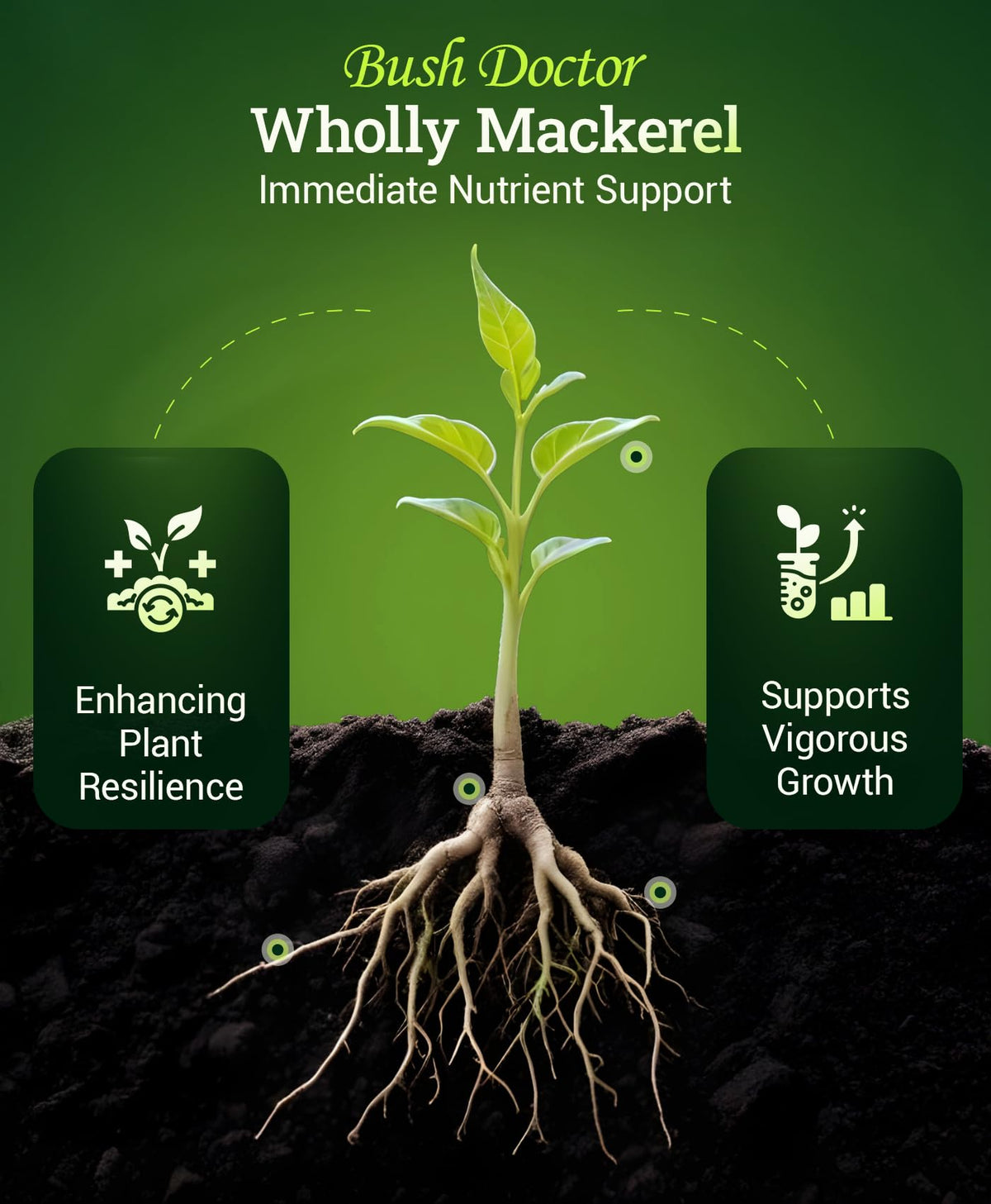FoxFarm Wholly Mackerel label closeup highlights organic fish fertilizer