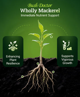 FoxFarm Wholly Mackerel label closeup highlights organic fish fertilizer