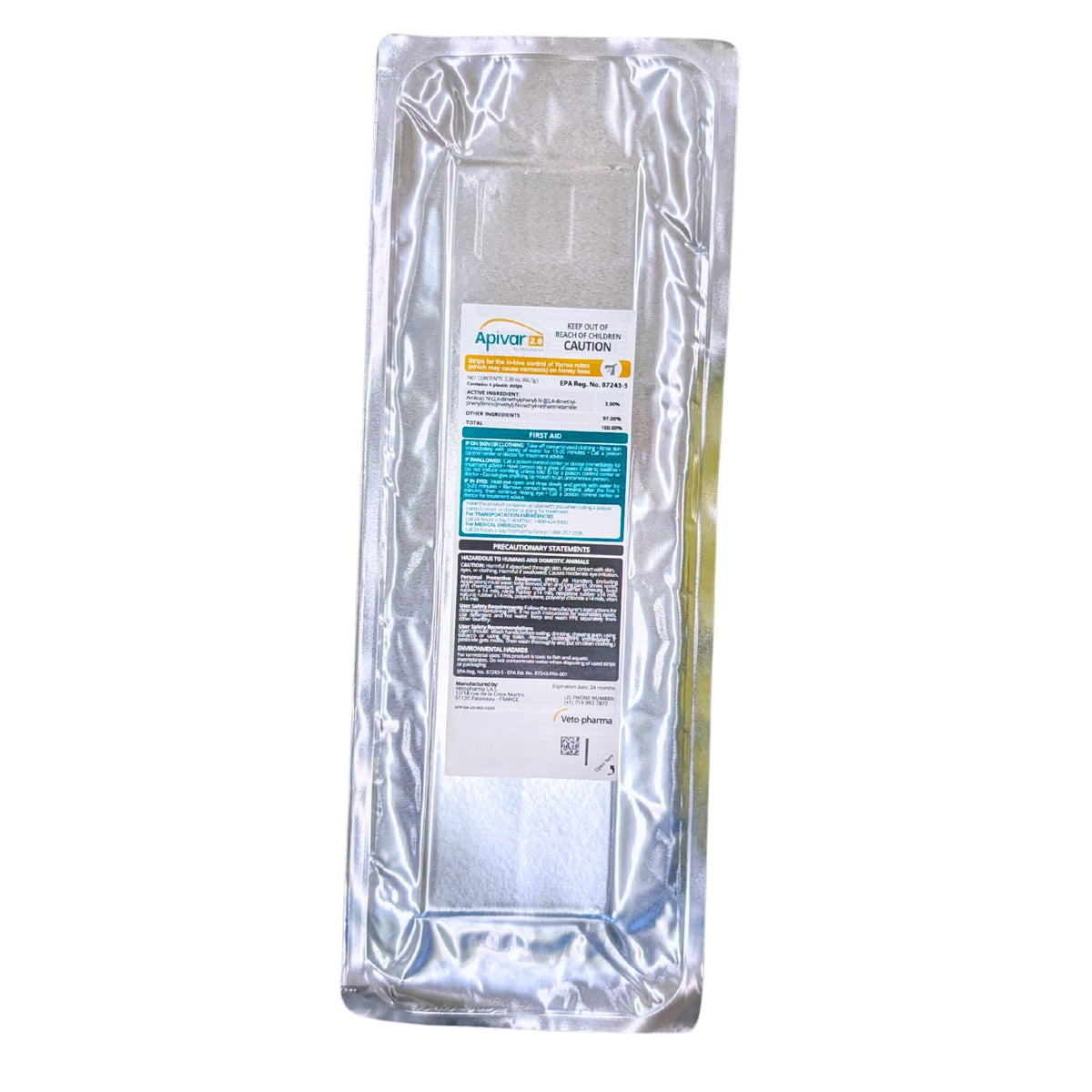 Foxhound Bee Company Apivar 2.0 strip being removed from hive