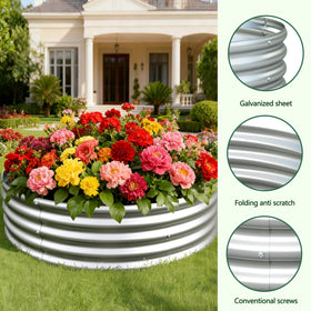 Foxlang 4x4x1ft round bed open base design aiding healthy root growth