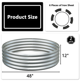 Foxlang round raised garden bed top view highlighting open base for drainage
