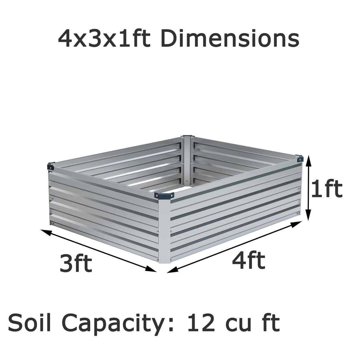 Foxlang galvanized steel raised bed exterior highlighting durable metal construction for outdoor gardens.