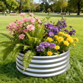 Foxlang garden bed installed on patio offers low-maintenance gardening