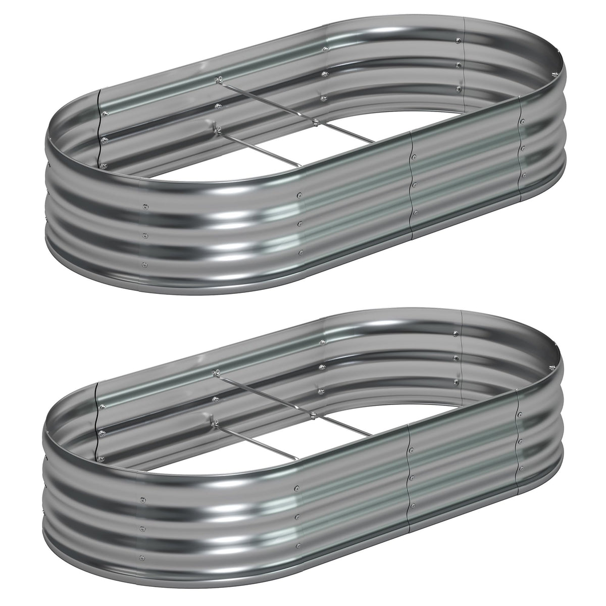 Foxlang oval raised garden bed side view, ideal for deep-root vegetables